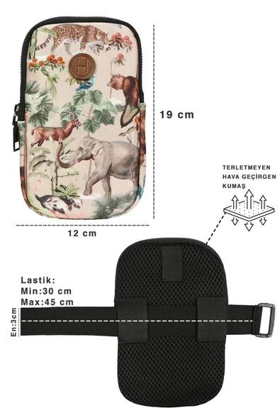 Spor Kol Bilek Telefon Çantası Woods Bej - 7
