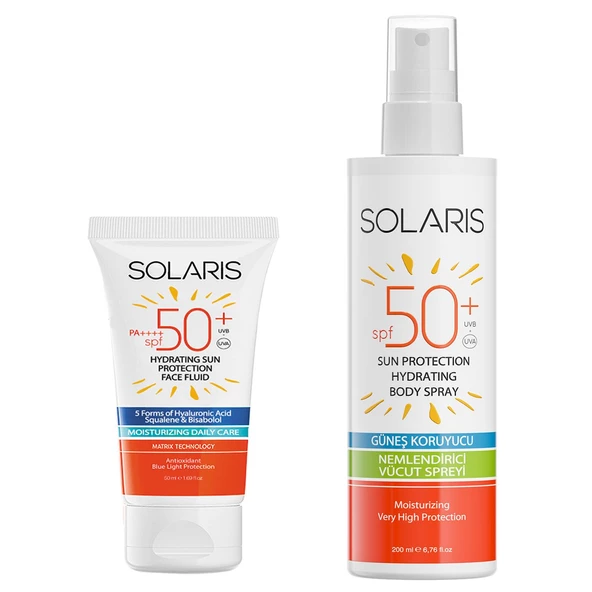 Tüm Cilt Tipleri İçin Güneş Kremi SPF 50+ (50 ml) Ve Güneş Koruyucu Krem Sprey SPF 50+ (200 ml)