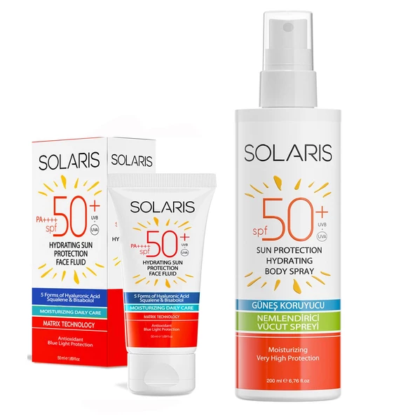 Solaris Tüm Cilt Tipleri İçin Güneş Kremi SPF 50+ (50 ml) Ve Güneş Koruyucu Krem Sprey SPF 50+ (200 ml) - 2