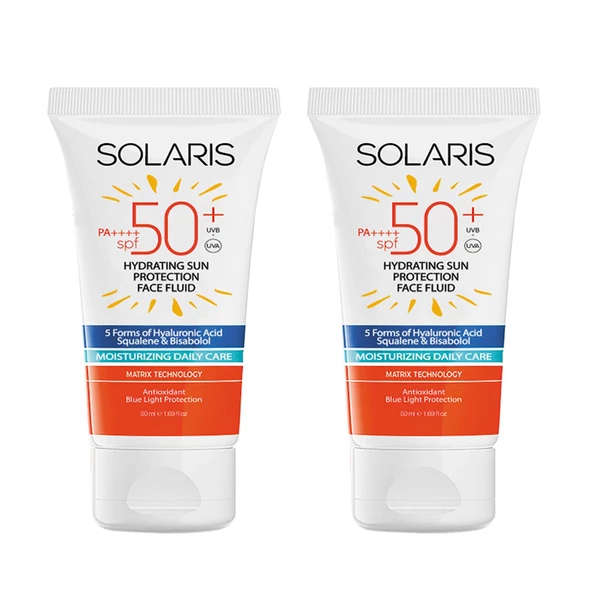 Tüm Cilt Tipleri İçin Nemlendirici Kolay Emilen Güneş Kremi SPF 50+ (50 ml) x 2 Adet