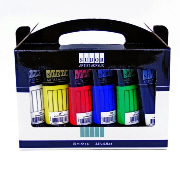 Südor Artist Akrilik Boya 6 Renk x 75 ml Tüp