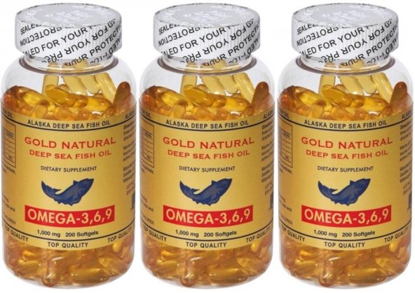 Gold Natural Balık Yağı Omega 3-6-9 1000 Mg 3x200 Softgel