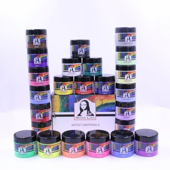 Südor Mona Lisa Akrilik Boya 24 Renk x 125 ml Ana + Ara + Pastel + Neon Renkler