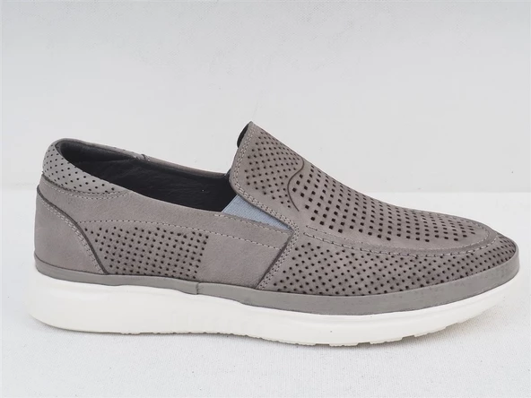 GRİ NUBUK & CİLT HAKİKİ DERİ ERKEK CASUAL AYAKKABI