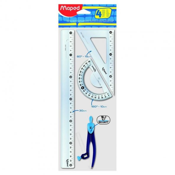 Maped Start Pergelli 30 cm Cetvel Seti 4 Parça 899218