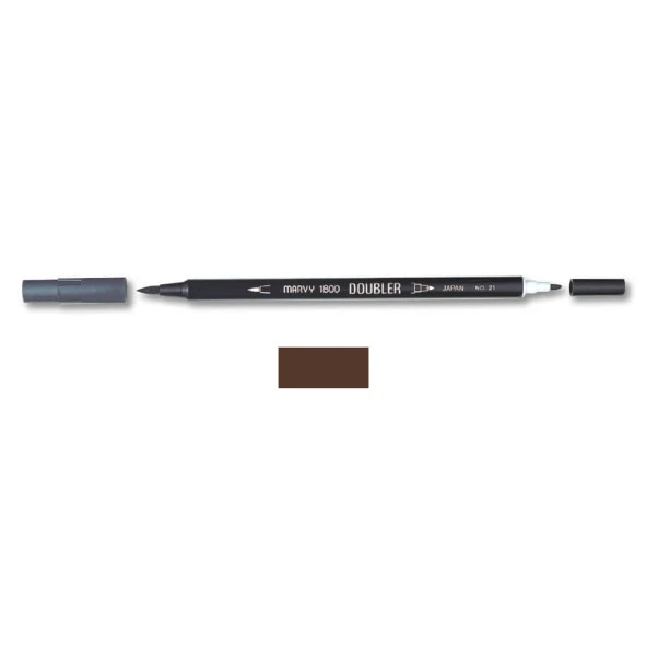 Marvy 1800 Doubler Çift Uçlu Brush Pen 85 MOCHA ürün görseli 1