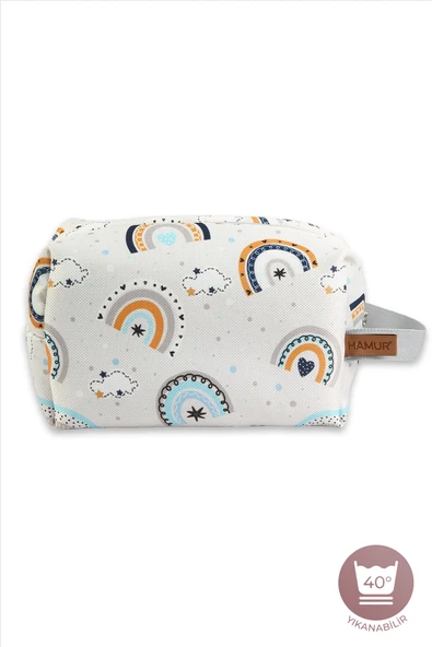 Kirli Temiz Islak Organizer Çantası Gök Mavi Bebek Çocuk Kıyafet Çamaşır Anne Makyaj Alezli Çanta - 3