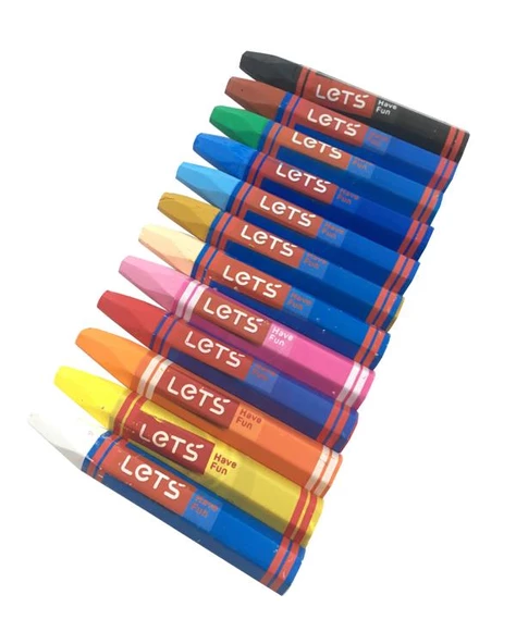 Lets 12 Renk Karton Kutulu Pastel Boya - Resim 3