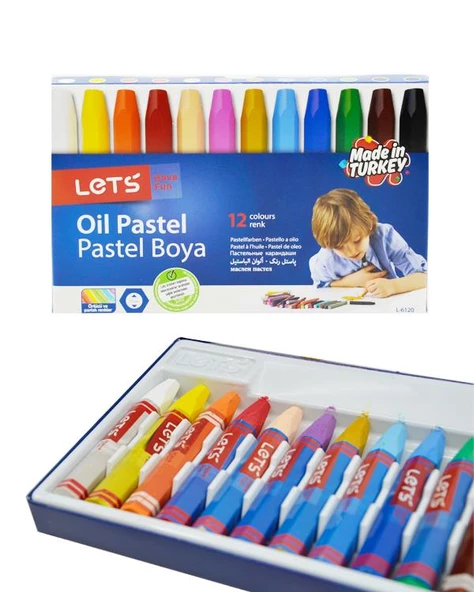 Lets 12 Renk Karton Kutulu Pastel Boya - Resim 2