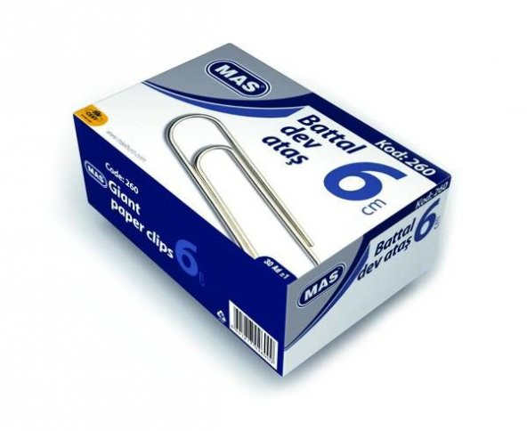 Mas Dev Ataş No:6 (Battal tip-60 mm) Nikel Kaplı 30lu Kutu