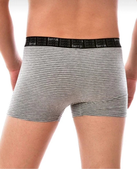BERRAK 4475 ERKEK ÇİZGİLİ LİKRALI BOXER 10 ADET - Resim 4