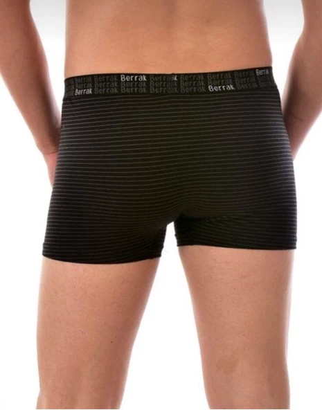 BERRAK 4475 ERKEK ÇİZGİLİ LİKRALI BOXER 10 ADET - Resim 2