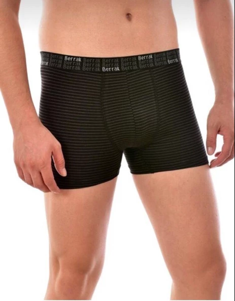 BERRAK 4475 ERKEK ÇİZGİLİ LİKRALI BOXER 10 ADET