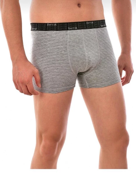 BERRAK 4475 ERKEK ÇİZGİLİ LİKRALI BOXER 10 ADET - Resim 3