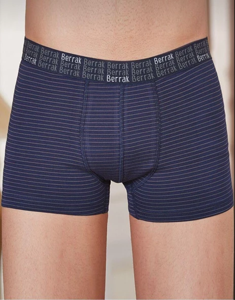 BERRAK 4475 ERKEK ÇİZGİLİ LİKRALI BOXER 10 ADET - Resim 5