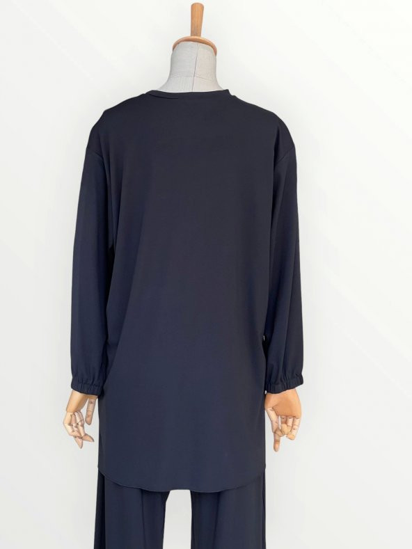 PİS DİKİŞLİ BOL PAÇA PANTOLONLU BAMBU TAKIM - 4