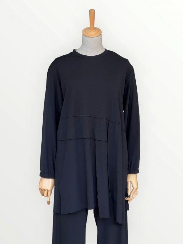 PİS DİKİŞLİ BOL PAÇA PANTOLONLU BAMBU TAKIM - 5
