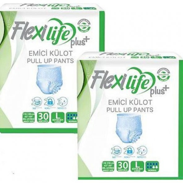 Flexilife Plus Emici Külot Büyük Boy Large 30lu 2 paket / 60 adet