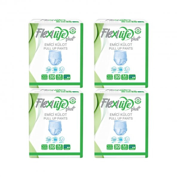 Flexilife Plus Emici Külot Orta Boy Medium 30lu 4 paket / 120 adet ürün görseli 1
