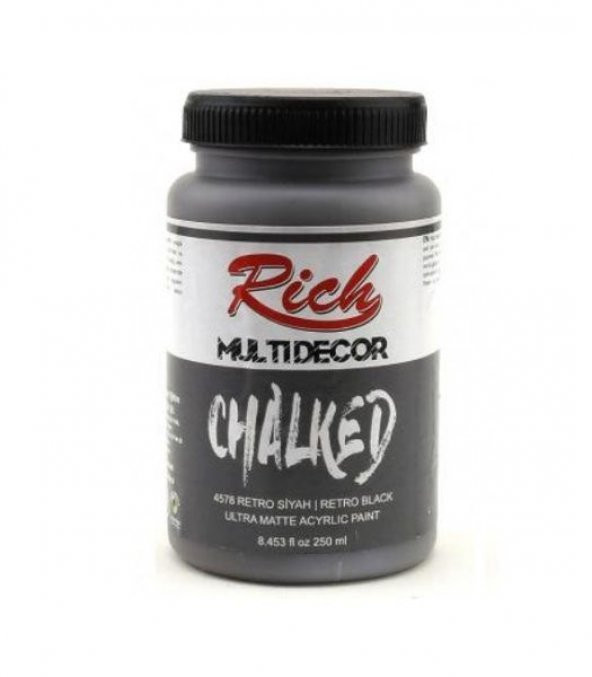 Rich Multi Decor Chalked Akrilik Boya 250 cc. 4578 RETRO SİYAH ürün görseli