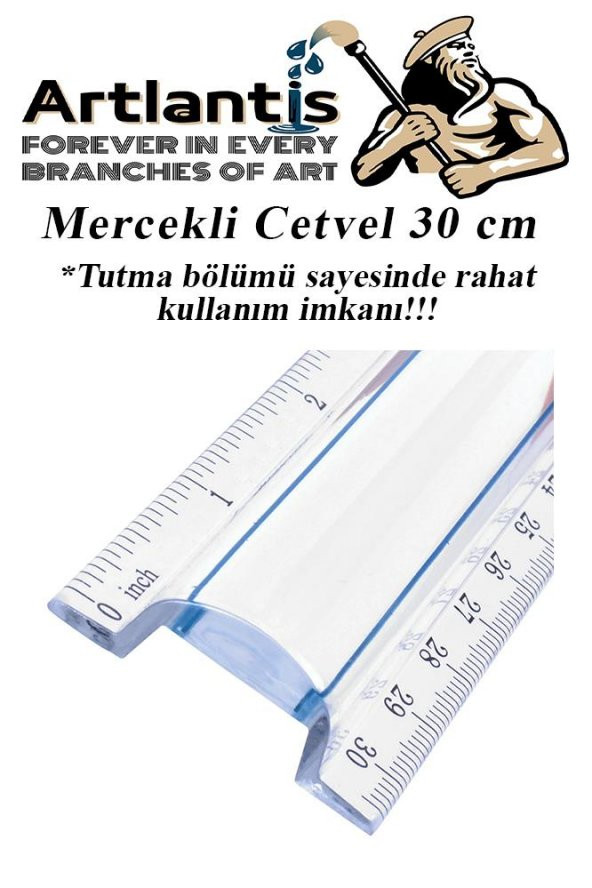 Cetvel Mercekli 30 cm Plastik Şeffaf 1 Adet Okul Sınıf Öğrenci Büyüteçli Tutumu Kolay Cetvel 30 cm - 4
