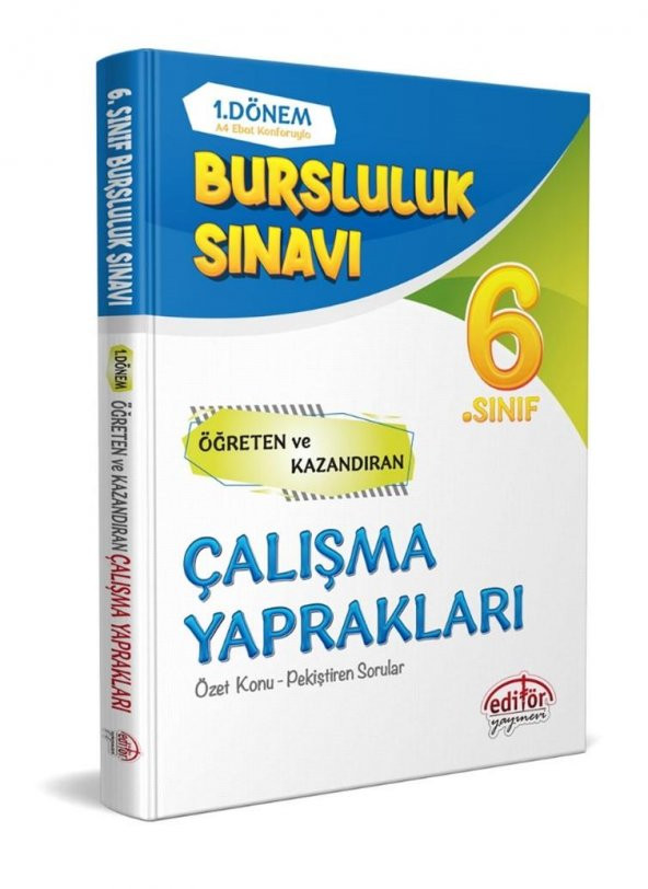 6. Sınıf 1. Dönem Bursluluk Sınavı Çalışma Yaprakları Editör Yayınları