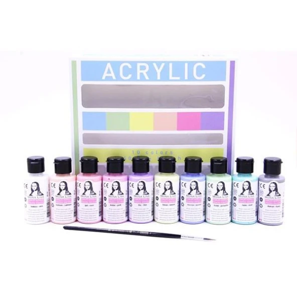 Südor Mona Lisa Chalky Akrilik Boya 10 Renk x 40 ml + Fırça Set
