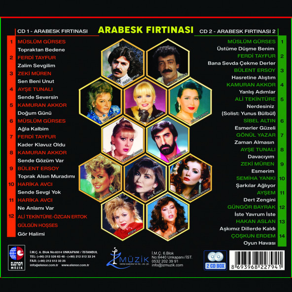 ARABESK FIRTINASI 1 & 2 - ÇEŞİTLİ SANATÇILAR (2 CD) BOX - 2