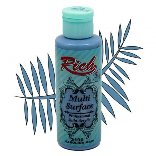 Rich Multi Surface Her Yüzey İçin Akrilik Boya 120 cc. 2190 KAROLİNA MAVİ