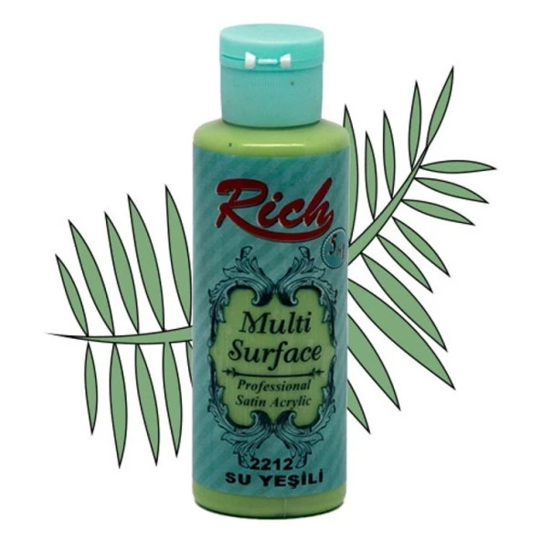 Rich Multi Surface Her Yüzey İçin Akrilik Boya 120 cc. 2212 SU YEŞİLİ