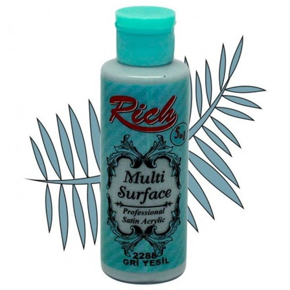 Rich Multi Surface Her Yüzey İçin Akrilik Boya 120 cc. 2288 GRİ YEŞİL