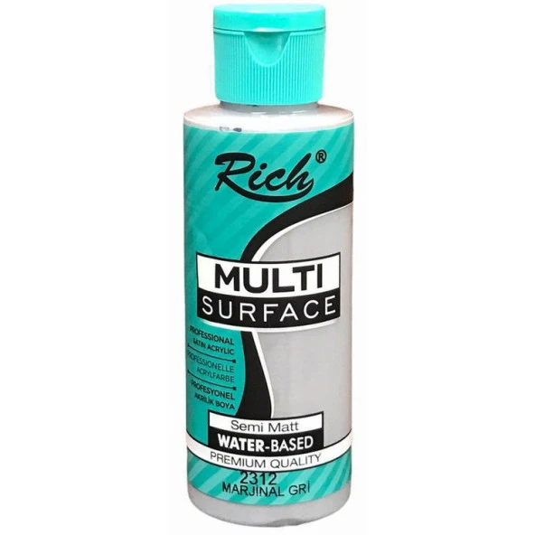 Rich Multi Surface Her Yüzey İçin Akrilik Boya 120 cc. 2312 MARJİNAL GRİ
