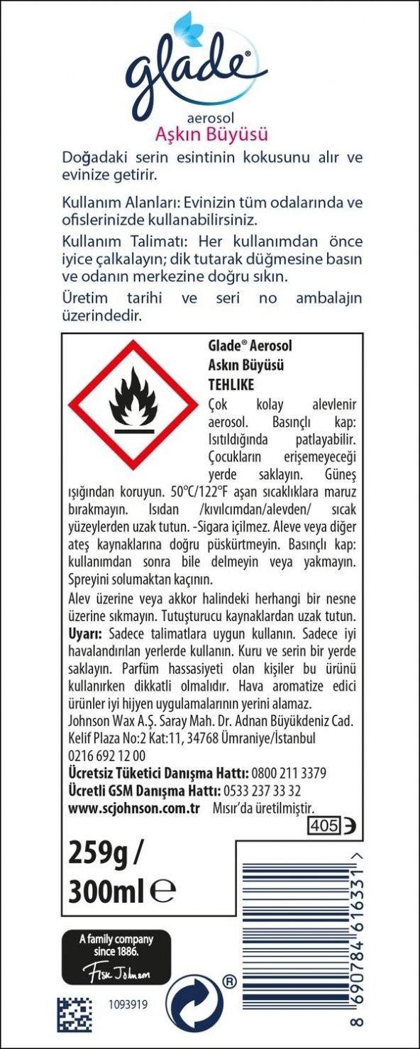 Glade Hava Tazeleyici Aerosol Oda Kokusu Aşkın Büyüsü - 3