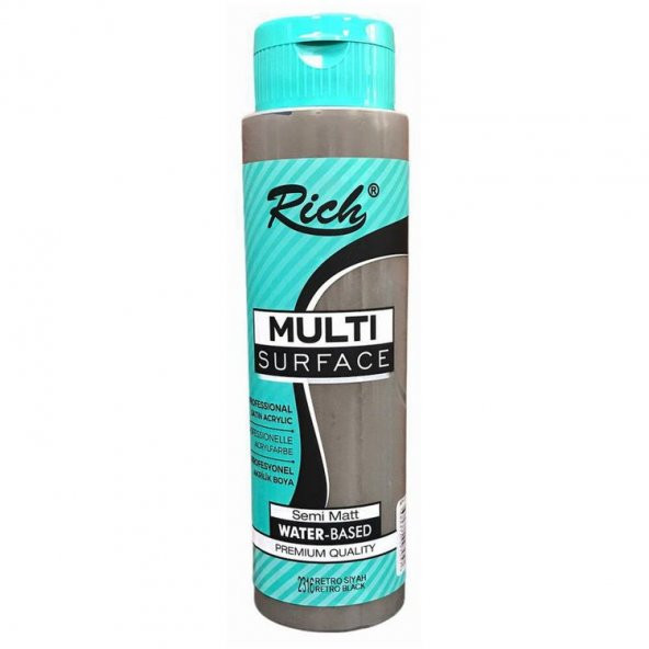 Rich Multi Surface Her Yüzey İçin Akrilik Boya 500 cc. 2316 RETRO SİYAH