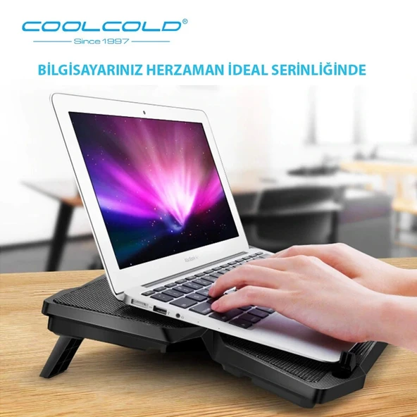 COOLCOLD Gaming 4 Fanlı Işıklı Notebook Laptop Soğutucu Stand - 4