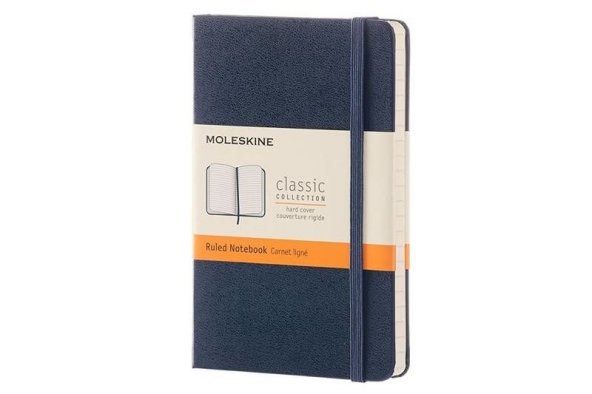 Moleskine Sert Kapak Çizgili Defter Cep Boy 9x14 cm 192 Sayfa Lacivert