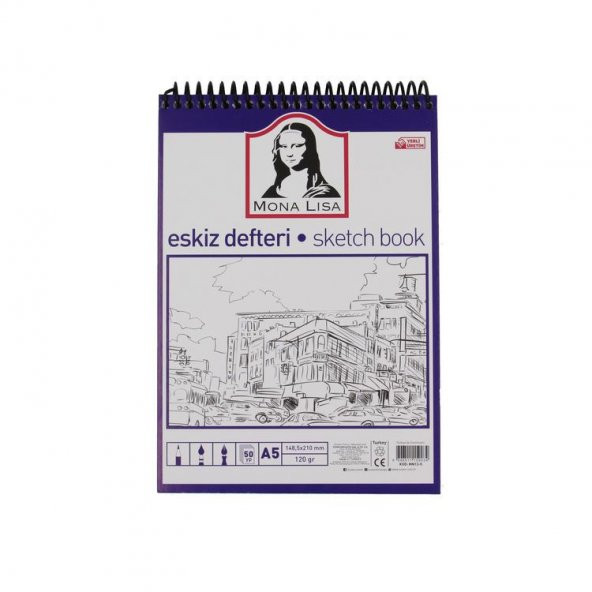 Südor Mona Lisa Telli Eskiz Defteri (Sketch Book) A5 120 gr. 50 yp. ürün görseli