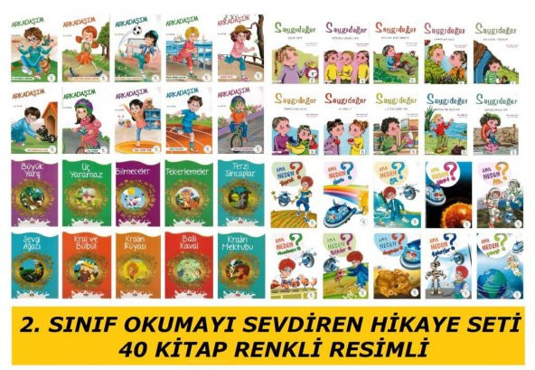 2. Sınıf Okumayı Sevdiren Hikaye Seti 40 Kitap (Arkadaşım - Saygıdeğer - Ama Neden - 100 Temel Eser)