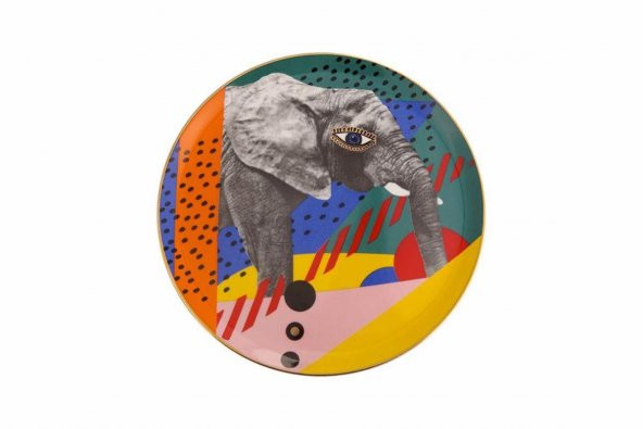 Porland Wild Life Elephant Düz Tabak 28 cm  04ALM005140