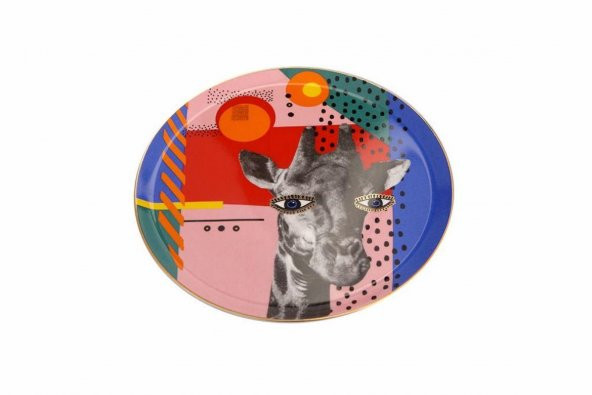 Porland Wild Life Giraffe Düz Tabak 28 cm 04ALM005132 - Resim 3