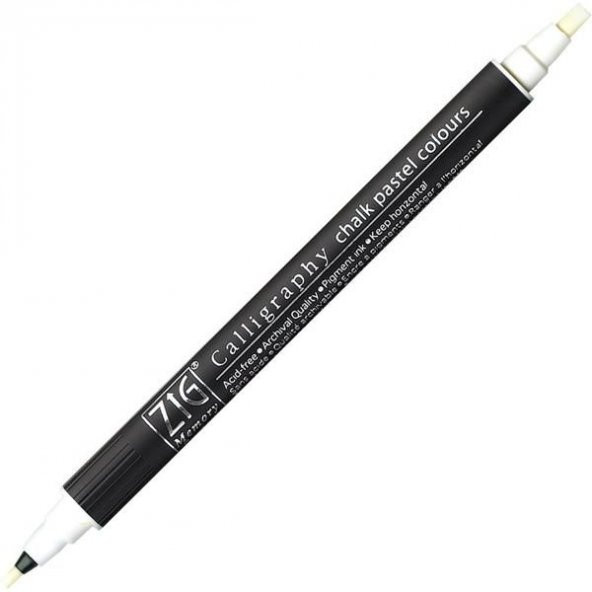 Zig Calligraphy Chalk Pastel Çift Uçlu Kaligrafi Kalemi PASTEL BEYAZ