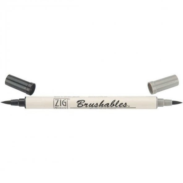 Zig Brushables 2 Renk Tonu Fırça Uçlu Marker Kalem 010 Pure Black