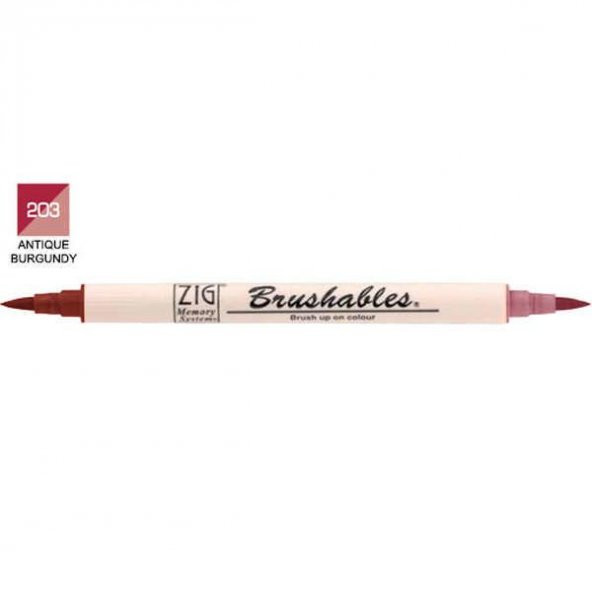 Zig Brushables 2 Renk Tonu Fırça Uçlu Marker Kalem 203 Antique Burgundy