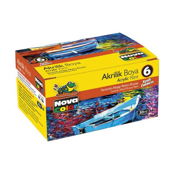 Nova Color Akrilik Boya 6 Renk x 30 ml. Şişe