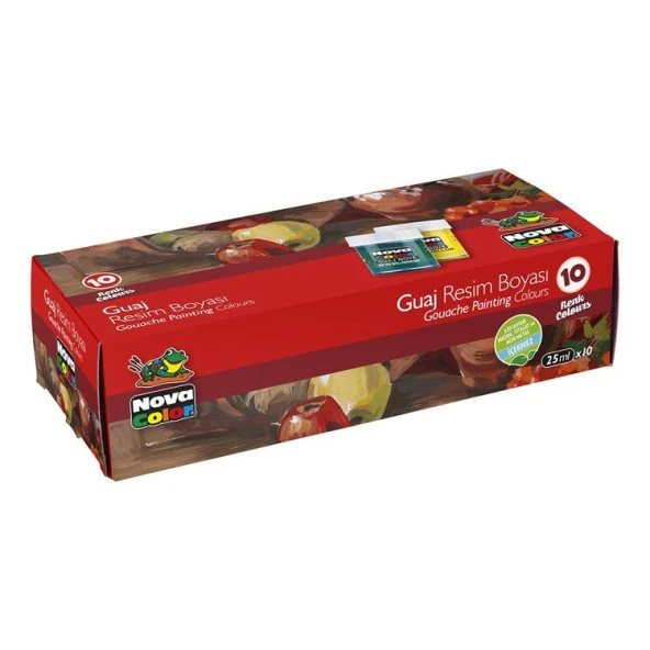 Nova Color Guaj Boya 10 Renk x 30 cc. Şişe ürün görseli