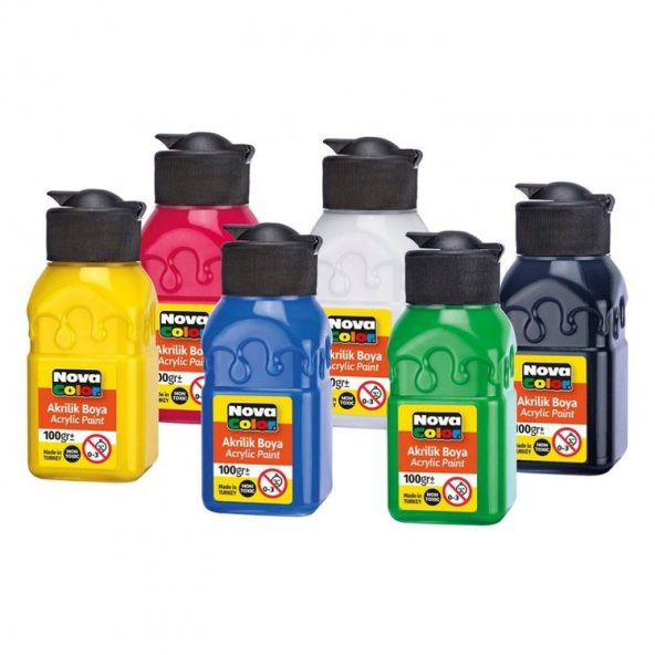 Nova Color Akrilik Boya 6 Renk x 100 gr