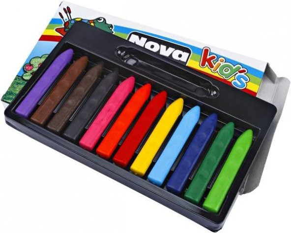 Nova Color Jumbo Üçgen Crayon Mum Boya 12 Renk
