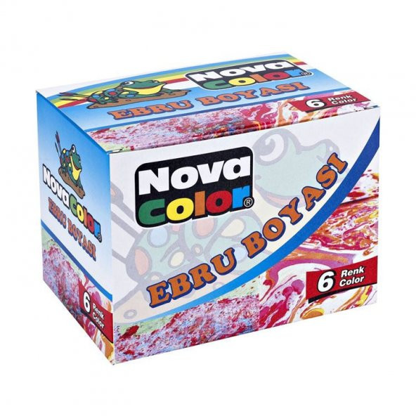 Nova Color Ebru Boyası 6 Renk x 30 ml. Damlalıklı Şişe