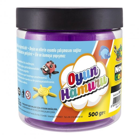 Nova Color Oyun Hamuru Tek Renk Kova 500 gr. Mor