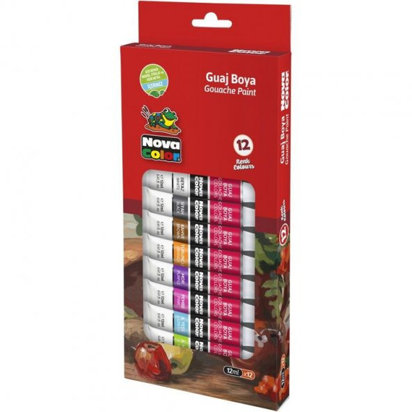 Nova Color Guaj Boya 12 Renk x 12 ml Tüp